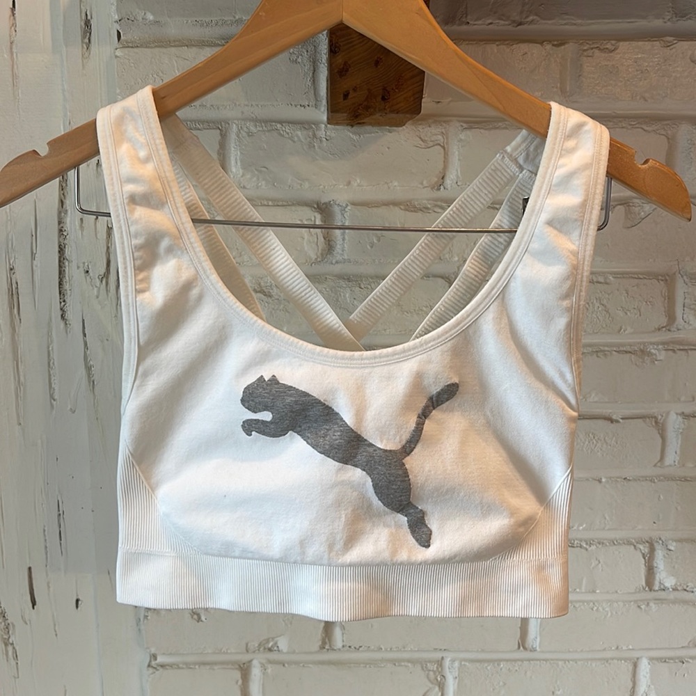 White Puma sports bra